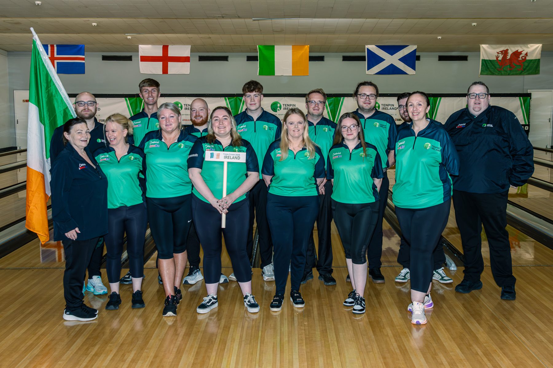 Team Ireland — athletes and team management — at the Adult Triple Crown 2026, ALSAA Bowl, Dublin
